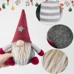 Kerstkabouter Pluche kerst gnome - wit/rood/grijs - H40 - decoratie pop - dwerg/kabouter - 28cm - Afbeelding 3