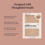 Kitsch Satijnen kussensloop met rits Champagne King Size - Afbeelding 3