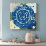 Platte Aarde Kaart, Wereld Voorbij het IJs 75x75cm zonder lijst - Afbeelding 3