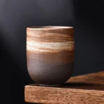 Wabi-Sabi-aardewerk Yunomi - Handgemaakte, in de oven verwisselde keramische theekop - 150 ml