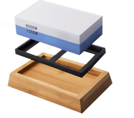 Matsato - Slijpsteen - professionele 2-in-1 dubbelzijdige messenslijper - wetsteen - korrel 1000/6000