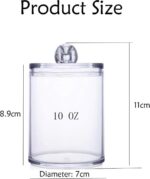 Wattenschijfjeshouder, 4 stuks wattenstaafjeshouder, acryl organizer, badkamer jerrycan opslag, wattenstaafjes opslag, wattenschijfdispenser voor cosmetica, wattenballen, wattenstaafjes. - Afbeelding 7