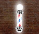Barberpole/barberpaal/kapperspaal, lamp 68cm
