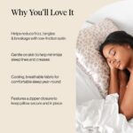 Kitsch Satijnen kussensloop met rits voor haar en huid, zachter-dan-zijden, verkoelende, gladde satijnen kussenslopen, kingsize, machinewasbaar, kreukvrij, kingsize 48,3 x 91 cm, champagnekleurig - Afbeelding 2