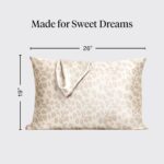 Kitsch Satijnen kussensloop met rits voor haar en huid, zachter-dan-zijden, verkoelende, gladde satijnen kussenslopen, kingsize, machinewasbaar, kreukvrij, kingsize 48,3 x 91 cm, champagnekleurig - Afbeelding 3