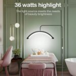 Moonlight Lamp - Maan Lamp - Stalamp Salon - Salon Verlichting - Wimperstylist Lamp - Behandel Lamp - Met Telefoonhouder - Dimbaar - Zwart - 180 cm - Afbeelding 4