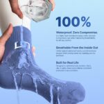 Waterdichte Wudhu sokken ademend - heren dames sokken waterdicht bamboe viscose buiten sokken voor outdooractiviteiten Maat L - 44.5 - 45 - Afbeelding 2