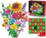 Adventskalender met kerstbloemenboeketten - Stel je eigen bloemstuk samen voor volwassenen, 24 dagen aftellen, een perfect cadeau voor kerstversiering en feestvreugde.