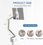 Verstelbare iPad-houder voor in bed - 360 graden draaibaar - Aluminium tabletstandaard - Compatibel met iPad Pro, Galaxy Tab, Huawei Mediapad tablet holder for bed - Afbeelding 2