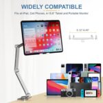 Verstelbare iPad-houder voor in bed - 360 graden draaibaar - Aluminium tabletstandaard - Compatibel met iPad Pro, Galaxy Tab, Huawei Mediapad tablet holder for bed - Afbeelding 3
