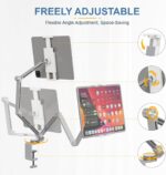 Verstelbare iPad-houder voor in bed - 360 graden draaibaar - Aluminium tabletstandaard - Compatibel met iPad Pro, Galaxy Tab, Huawei Mediapad tablet holder for bed - Afbeelding 7